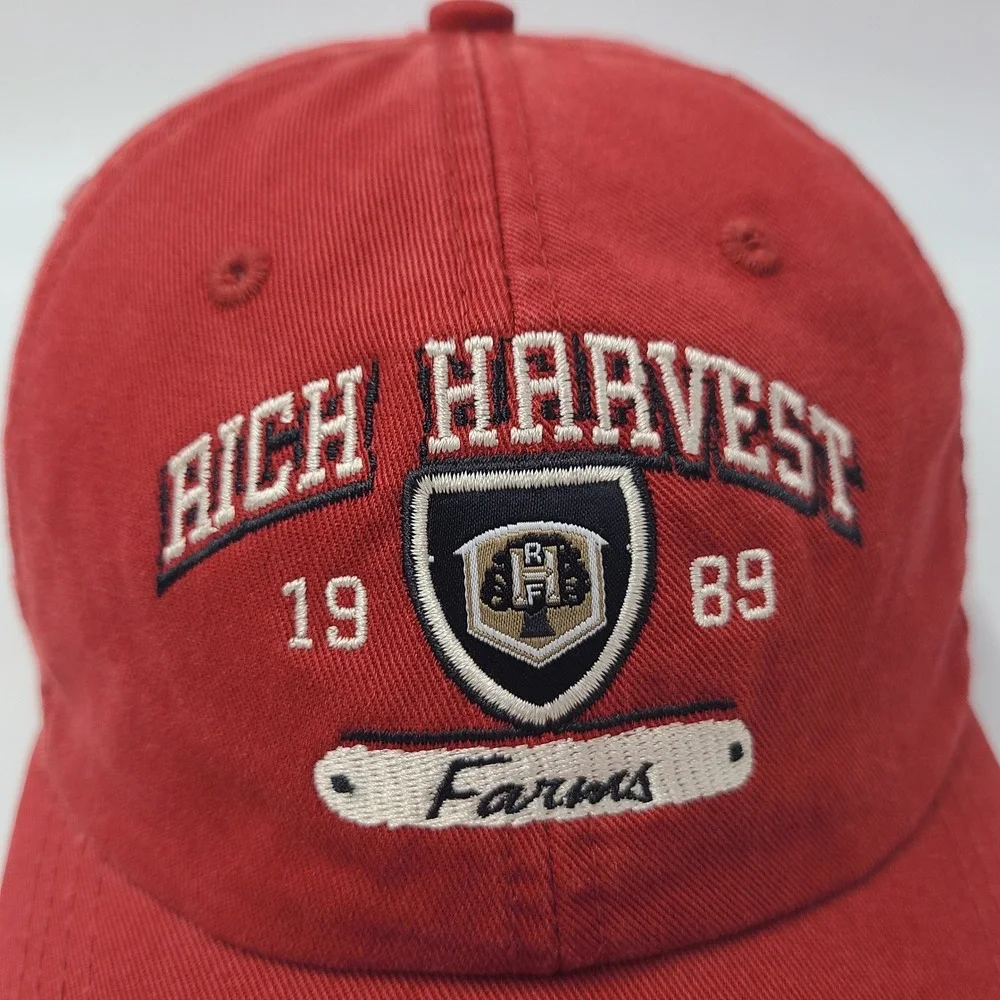 Rich Harvest Farms Hat Adjustable Ahead Red White Golf Course Country Club Men